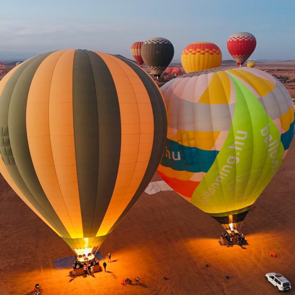 hot air balloon ride in marrakech at sunrise