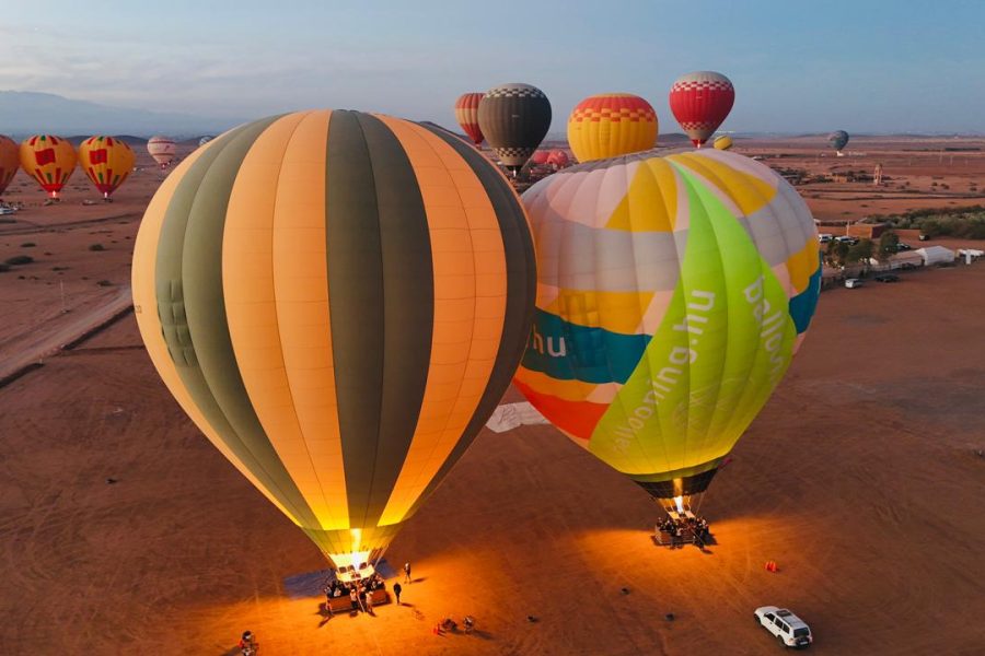 hot air balloon ride in marrakech at sunrise